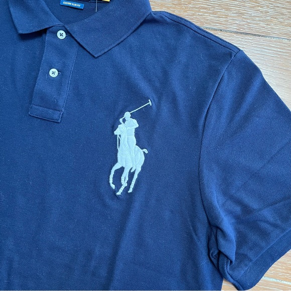 POLO RALPH LAUREN Navy Blue Big Pony Polo Shirt - Picture 3 of 4